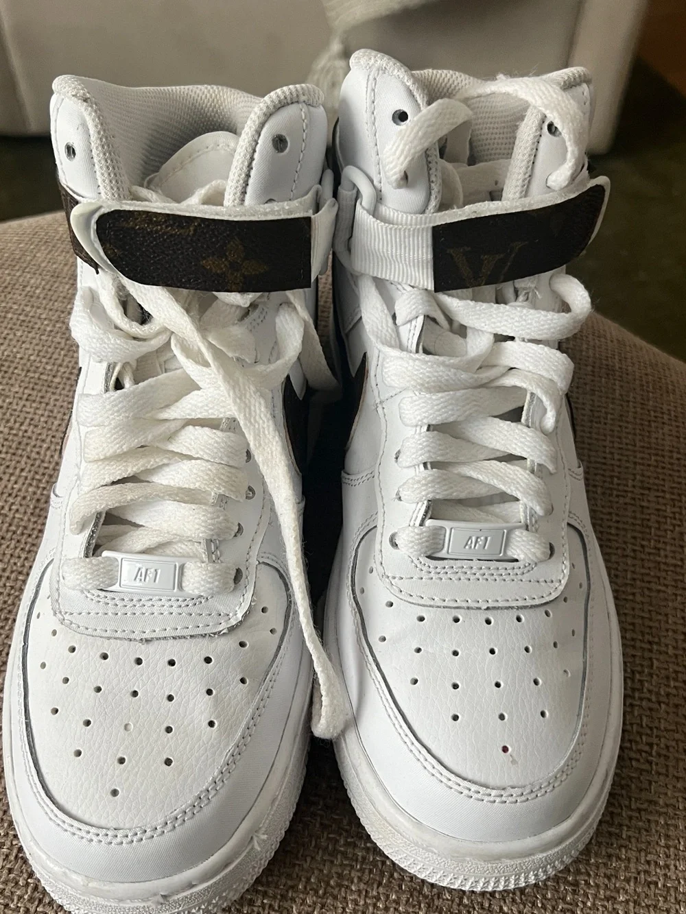 Nike High-Tops with LV Monogram Swoosh